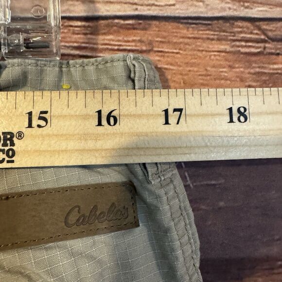 Cabelas Cargo Pants 34 X 30 Men's Tan Rip Stop Check Pattern Outdoors Cotton - Picture 5 of 12